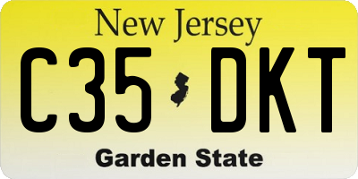 NJ license plate C35DKT