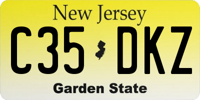 NJ license plate C35DKZ