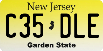 NJ license plate C35DLE