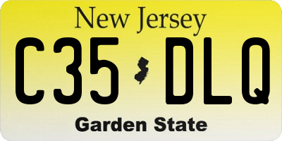 NJ license plate C35DLQ