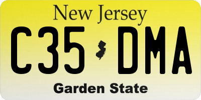 NJ license plate C35DMA