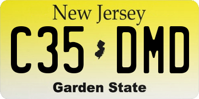 NJ license plate C35DMD