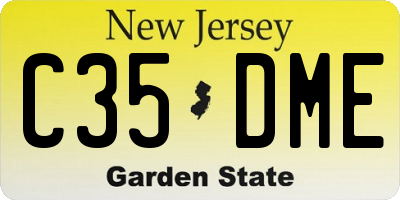 NJ license plate C35DME