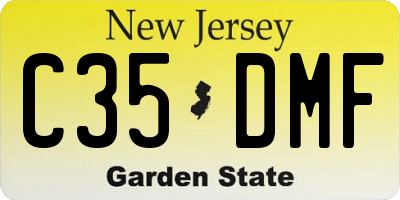 NJ license plate C35DMF
