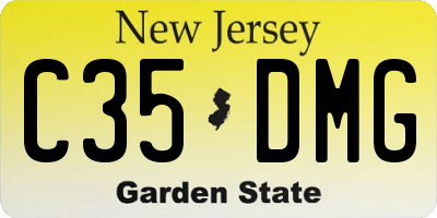 NJ license plate C35DMG