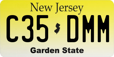 NJ license plate C35DMM