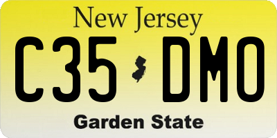 NJ license plate C35DMO