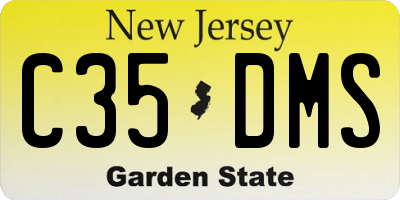 NJ license plate C35DMS