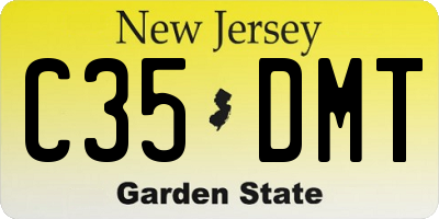 NJ license plate C35DMT