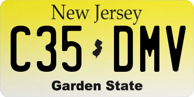 NJ license plate C35DMV