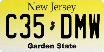 NJ license plate C35DMW