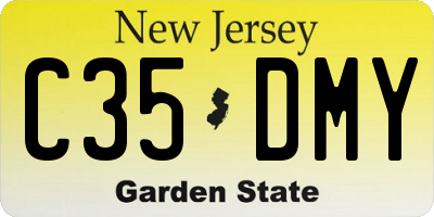 NJ license plate C35DMY