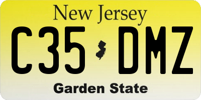 NJ license plate C35DMZ