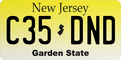 NJ license plate C35DND