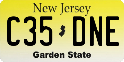 NJ license plate C35DNE
