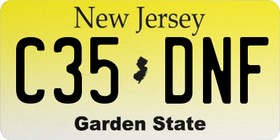 NJ license plate C35DNF