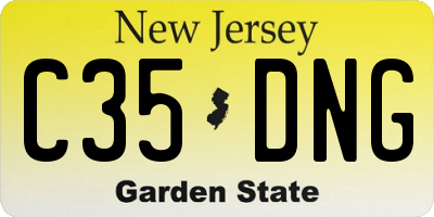 NJ license plate C35DNG