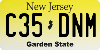 NJ license plate C35DNM