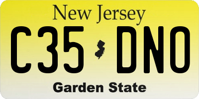NJ license plate C35DNO