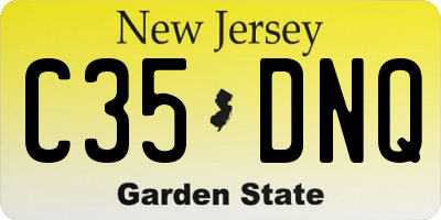 NJ license plate C35DNQ