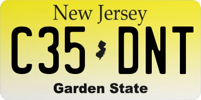 NJ license plate C35DNT