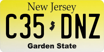 NJ license plate C35DNZ