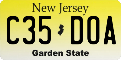 NJ license plate C35DOA