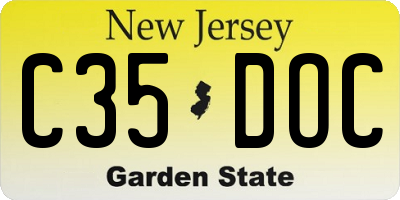 NJ license plate C35DOC