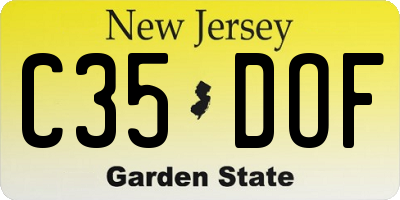 NJ license plate C35DOF