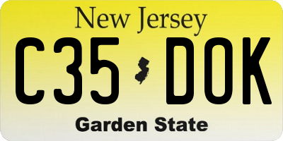 NJ license plate C35DOK