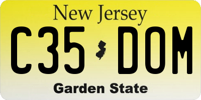 NJ license plate C35DOM