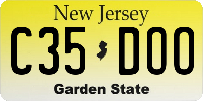 NJ license plate C35DOO