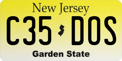 NJ license plate C35DOS