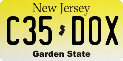 NJ license plate C35DOX