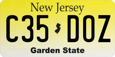 NJ license plate C35DOZ