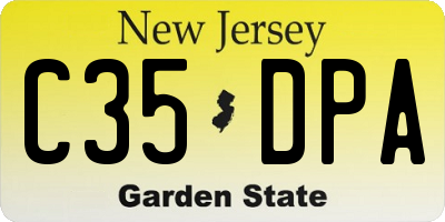 NJ license plate C35DPA