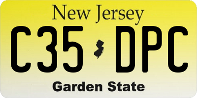 NJ license plate C35DPC