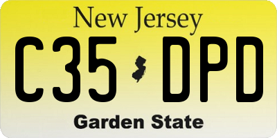NJ license plate C35DPD