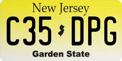 NJ license plate C35DPG