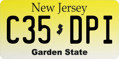 NJ license plate C35DPI