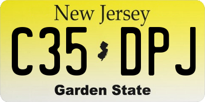 NJ license plate C35DPJ