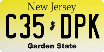 NJ license plate C35DPK