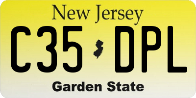 NJ license plate C35DPL