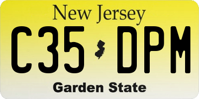 NJ license plate C35DPM