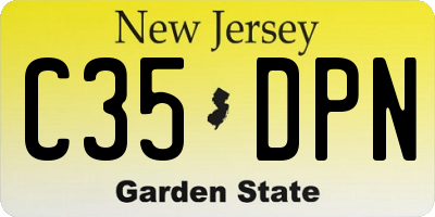 NJ license plate C35DPN