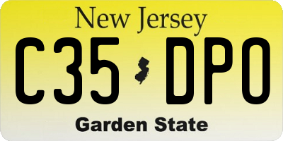 NJ license plate C35DPO