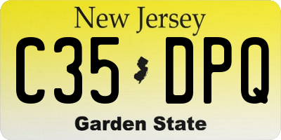 NJ license plate C35DPQ