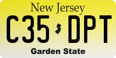 NJ license plate C35DPT