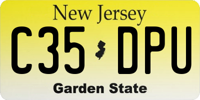 NJ license plate C35DPU