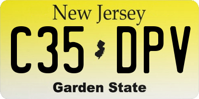 NJ license plate C35DPV